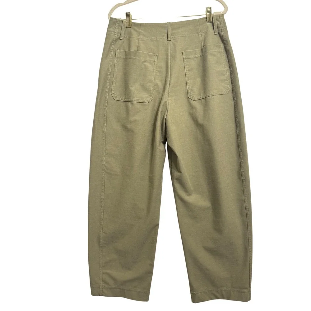 Athleta Skyline High Rise Barrel Leg Pant 12 Olive Branch Green - Picture 7 of 13